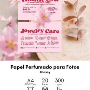 Papel Fotográfico perfumado A4 300Gr. 20hojas Prink®