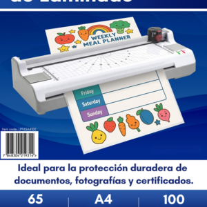 Laminas para plastificar A4 65micras 100 unidades Prink®