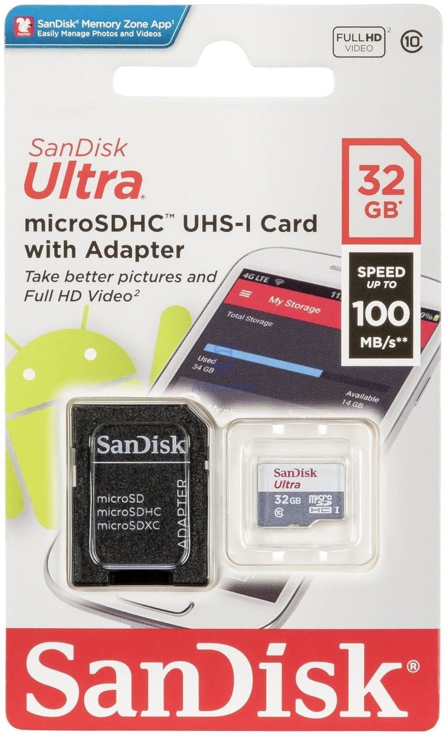 agudo encima pellizco Memoria micro SDHC SANDISK 32GB clase 10 - Ofimarket Paraguay