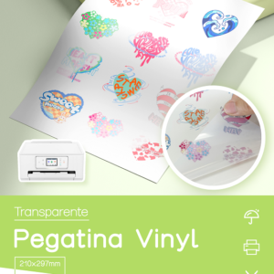 Vinilo adhesivo transparente A4, 20hojas