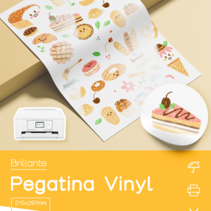 Vinilo adhesivo brillante A4, 20hojas